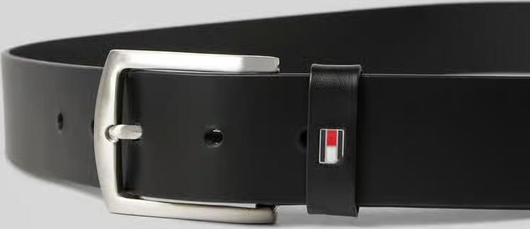 Tommy Hilfiger Leren riem DENTON 3 5 Robuuste leren riem met vlaglabel zilverkleurige gesp verstelbaar - Foto 4