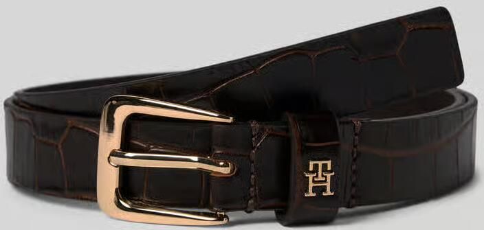 Tommy Hilfiger leren riem Libre 2.5 Croc donkerbruin - Foto 4