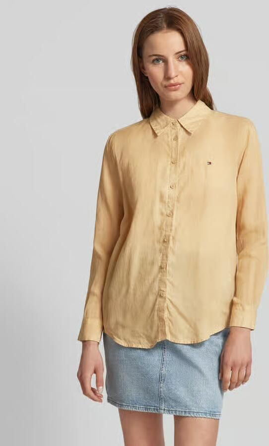 Tommy Hilfiger Overhemdblouse LINEN RELAXED SHIRT LS met logoborduursel op borsthoogte - Foto 2