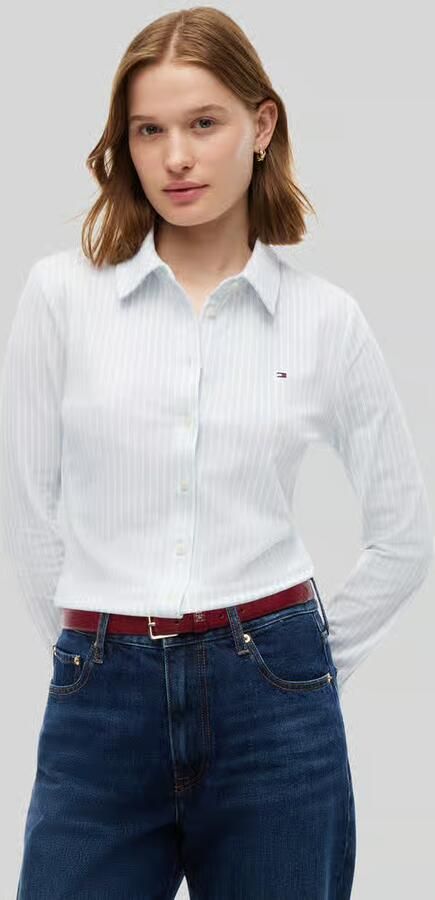Tommy Hilfiger Longline overhemdblouse met logodetail - Foto 3