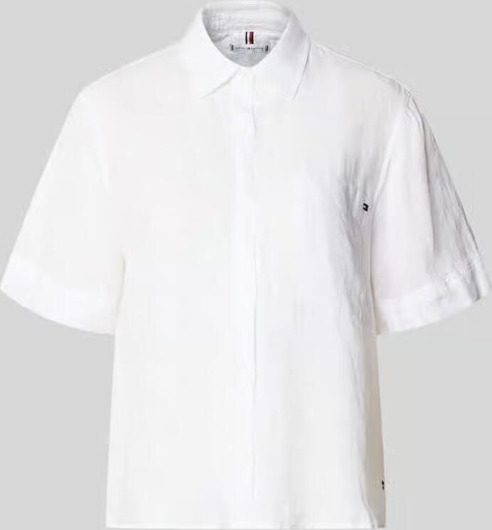Tommy Hilfiger loose fit linnen blouse met borstzak - Foto 2