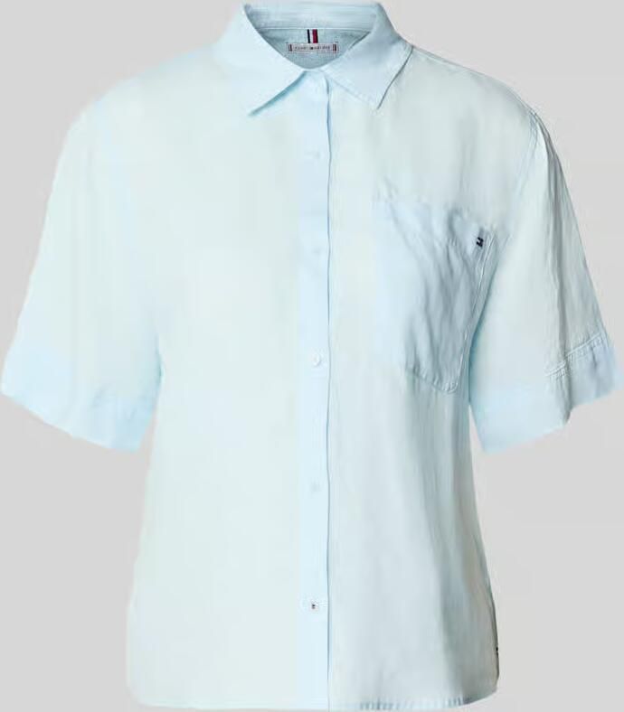 Tommy Hilfiger loose fit linnen blouse met borstzak - Foto 2