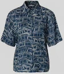 Tommy Hilfiger loose fit linnen blouse met borstzak