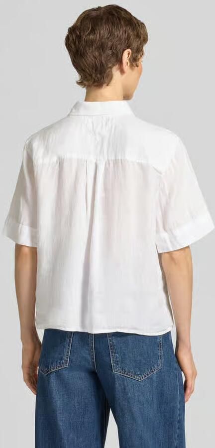 Tommy Hilfiger loose fit linnen blouse met borstzak