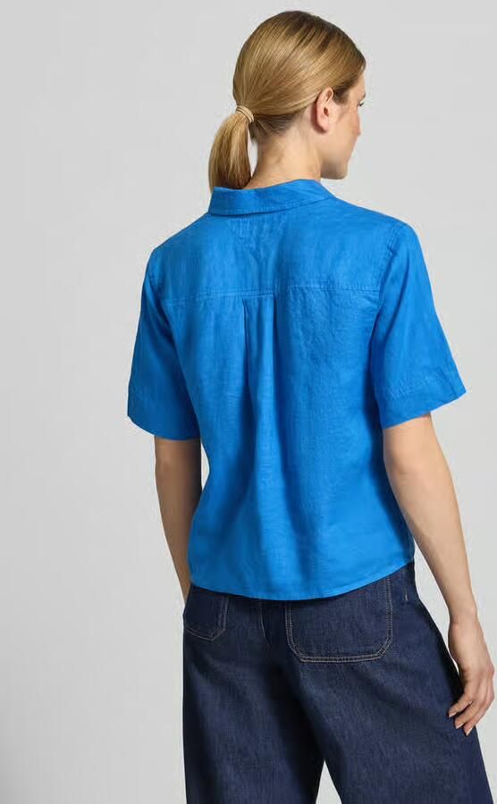 Tommy Hilfiger loose fit linnen blouse met borstzak