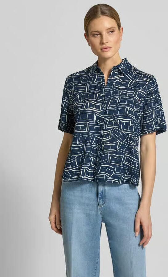 Tommy Hilfiger loose fit linnen blouse met borstzak - Foto 3