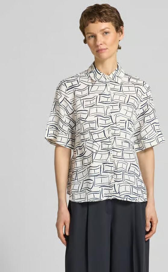 Tommy Hilfiger loose fit linnen blouse met borstzak - Foto 2