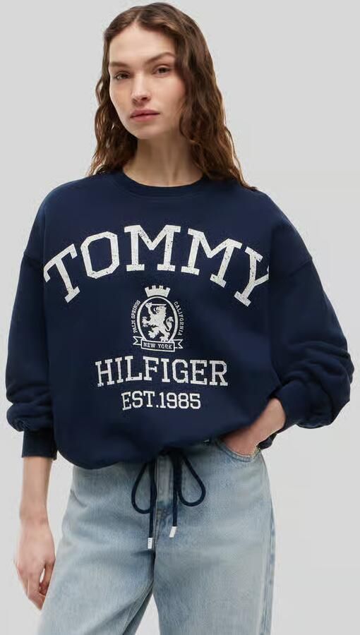 Tommy Hilfiger loose fit sweatshirt van puur katoen met logoprint - Foto 2
