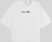 Tommy Hilfiger loose fit T-shirt van zuivere katoen met labelopschrift