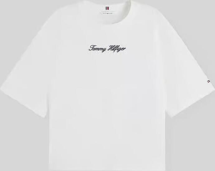 Tommy Hilfiger loose fit T-shirt van zuivere katoen met labelopschrift - Foto 2