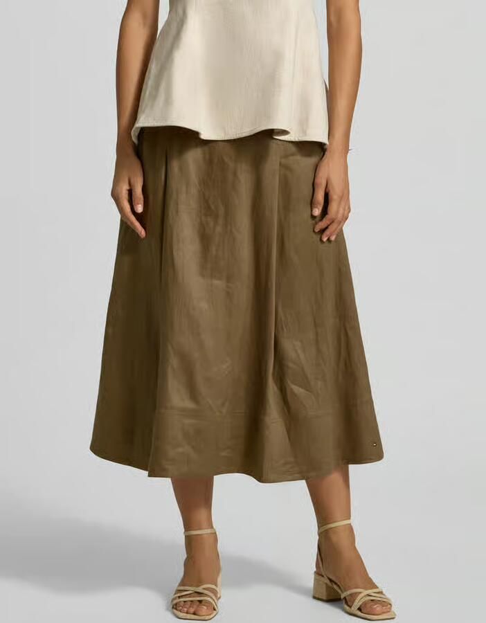 Tommy Hilfiger Midi-rok van puur linnen - Foto 3