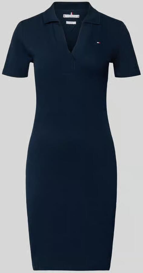 Tommy Hilfiger Polojurk SLIM OPEN NK POLO DRESS SS met geborduurde vlag - Foto 2