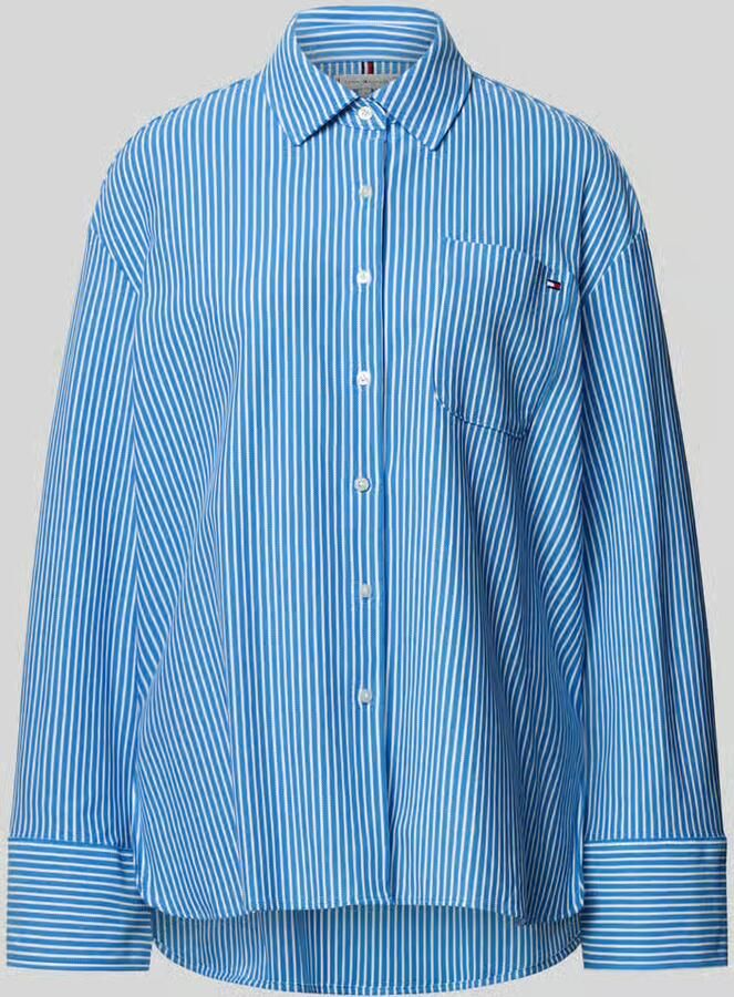 Tommy Hilfiger Oversized blouse met lange mouwen van katoenmix