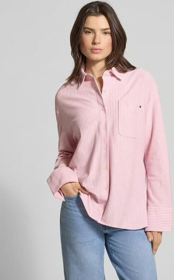 Tommy Hilfiger Oversized lange mouw blouse van katoenmix - Foto 2