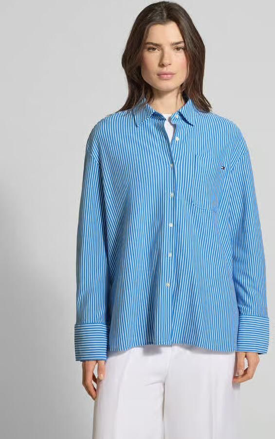 Tommy Hilfiger Oversized blouse met lange mouwen van katoenmix - Foto 4