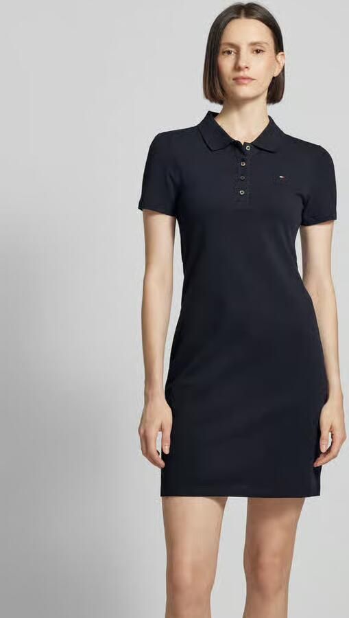 Tommy Hilfiger Polojurk 1985 SLIM PIQUE POLO DRESS SS Met knoopsluiting en logo-borduurwerk - Foto 9