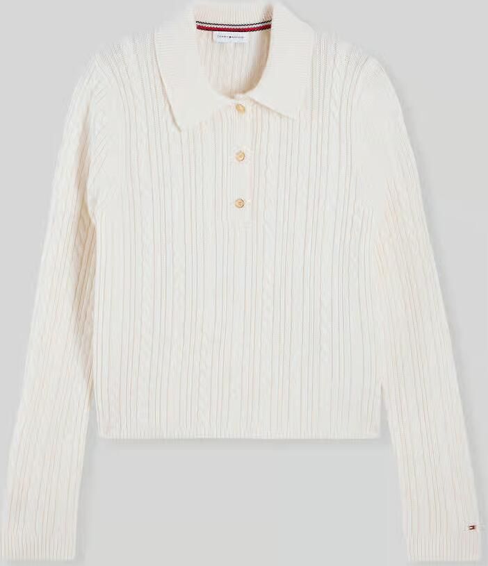 Tommy Hilfiger Poloshirt van wolmix met zijdegehalte