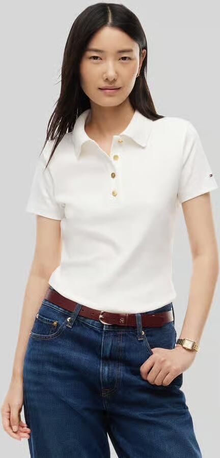 Tommy Hilfiger Poloshirt van wolmix met zijdegehalte - Foto 2