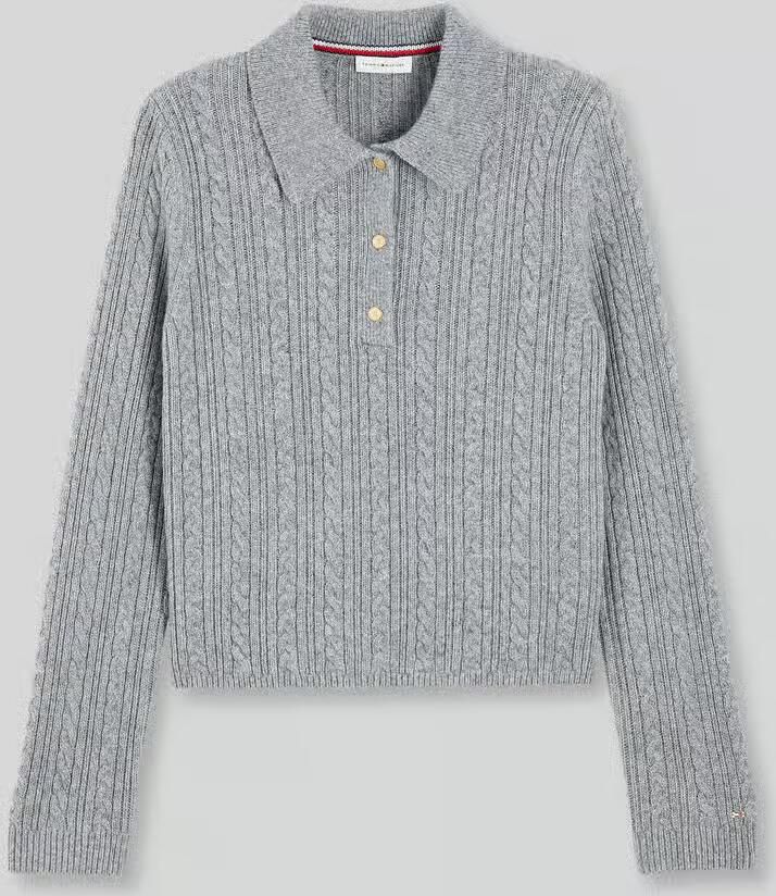 Tommy Hilfiger Poloshirt van wolmix met zijdegehalte