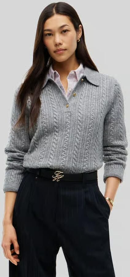Tommy Hilfiger Poloshirt van wolmix met zijdegehalte - Foto 3