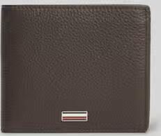 Tommy Hilfiger Portemonnee van echt leer met logo-applicatie