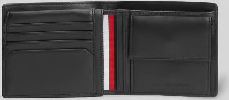 Tommy Hilfiger Portemonnee van echt leer met logo-applicatie