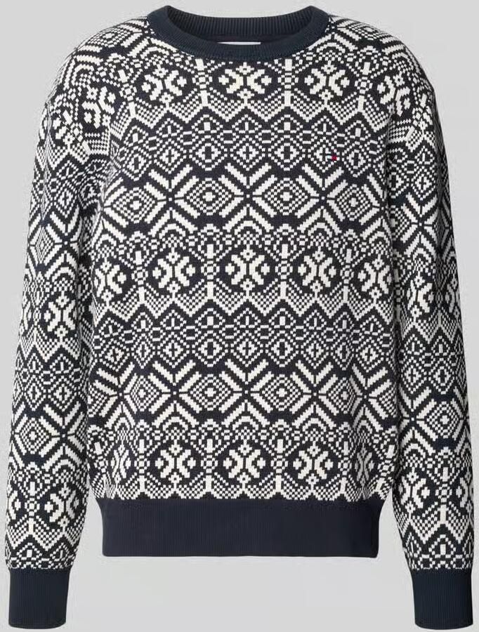 Tommy Hilfiger Fairisle Trui Print Navy - Foto 2
