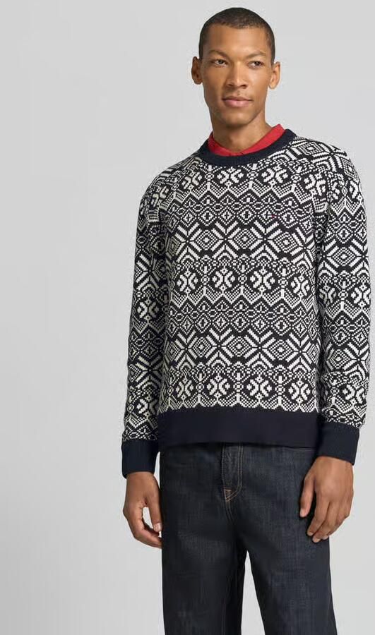 Tommy Hilfiger Fairisle Trui Print Navy - Foto 5