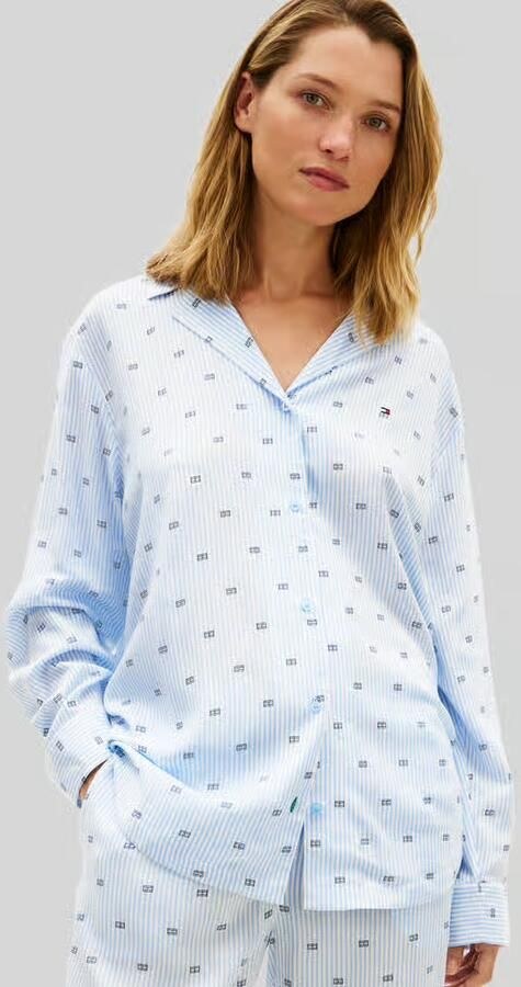 Tommy Hilfiger Pyjamabovendeel met logoprint van viscose - Foto 3