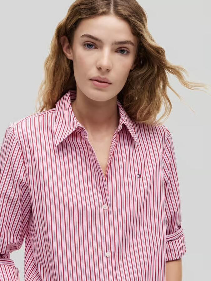 Tommy Hilfiger regular fit blouse met lange mouwen van puur katoen