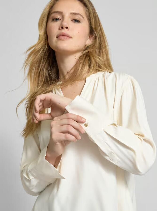Tommy Hilfiger Regular fit blouseshirt van viscose met opstaande kraag - Foto 4