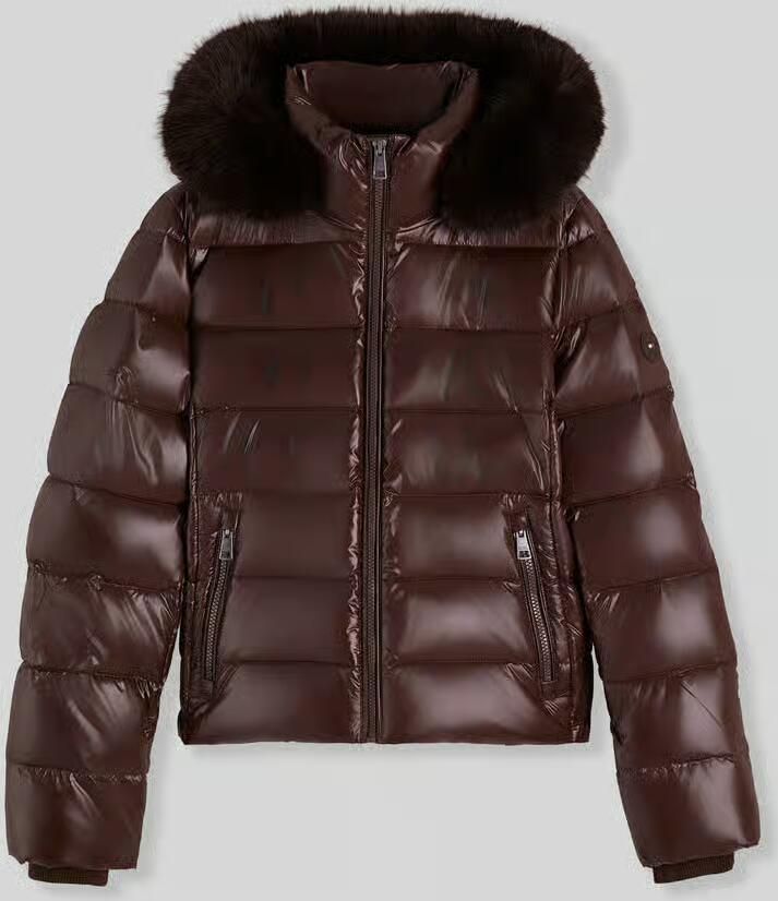 Tommy Hilfiger Regular fit buffer jacket met afneembare bontcapuchon