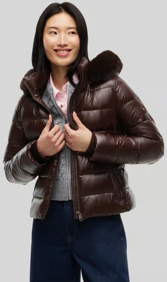 Tommy Hilfiger Regular fit buffer jacket met afneembare bontcapuchon - Foto 2