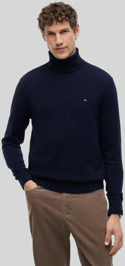TOMMY HILFIGER Heren Truien & Vesten Pima Org Ctn Cashmere Roll Neck Donkerblauw - Foto 13