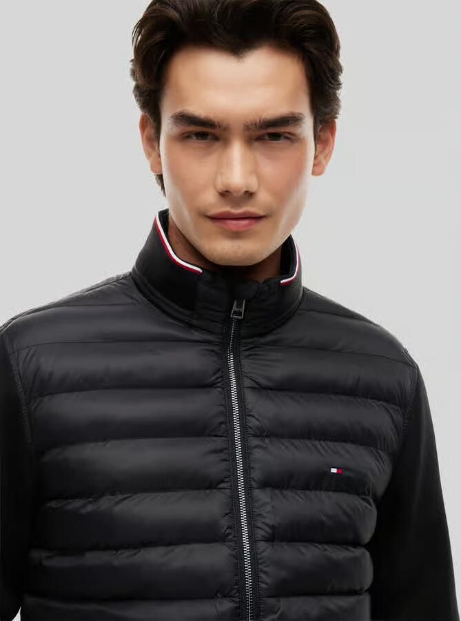 Tommy Hilfiger regular fit gebreid jack met doorgestikte inzet van katoenmix - Foto 2