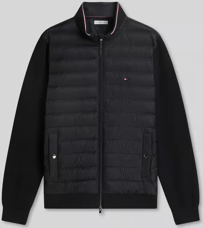 Tommy Hilfiger regular fit gebreid jack met doorgestikte inzet van katoenmix - Foto 3