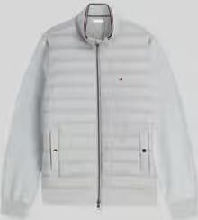 Tommy Hilfiger regular fit gebreid jack met doorgestikte inzet van katoenmix
