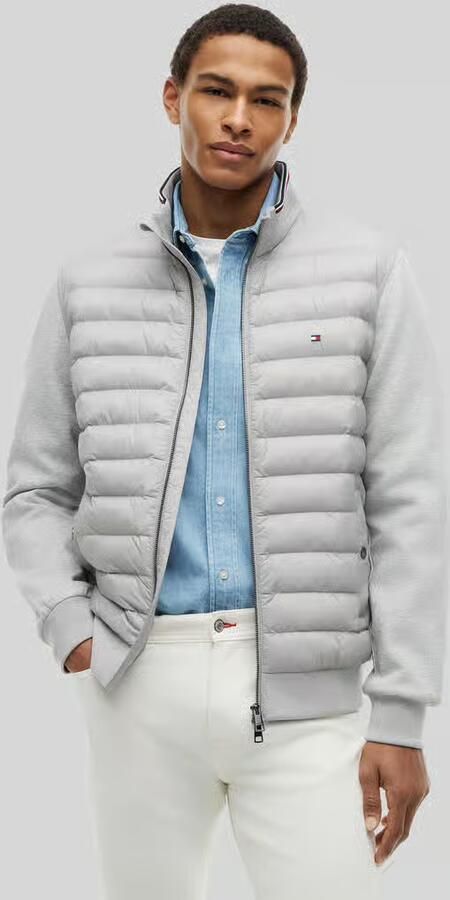 Tommy Hilfiger regular fit gebreid jack met doorgestikte inzet van katoenmix - Foto 3