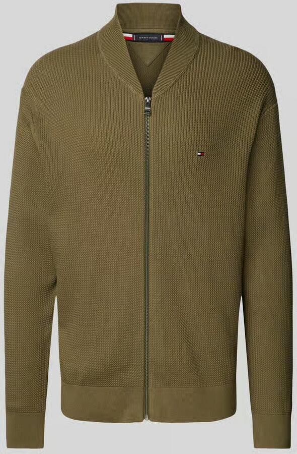 Tommy Hilfiger Regular fit gebreid jack met ritssluiting