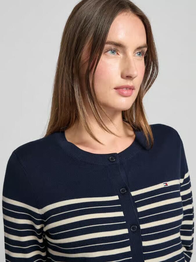 Tommy Hilfiger Regular fit gebreid jack van katoenmix