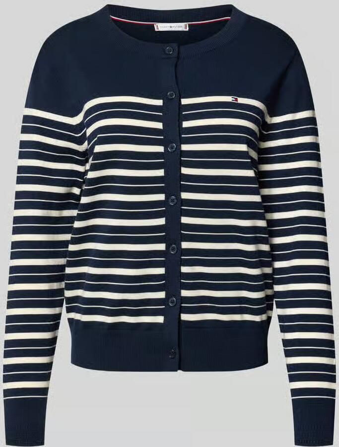 Tommy Hilfiger Regular fit gebreid jack van katoenmix