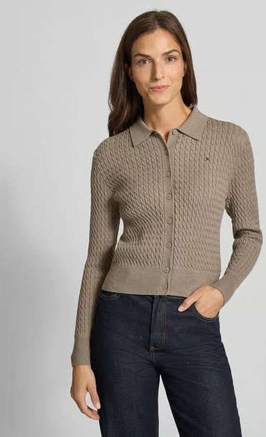 Tommy Hilfiger Regular fit gebreid jack van katoenmix - Foto 2