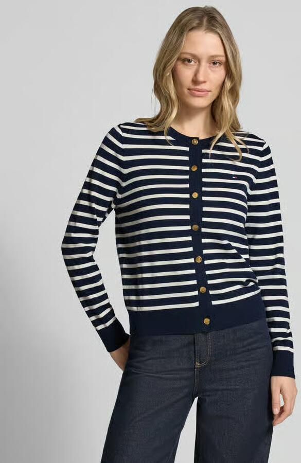 Tommy Hilfiger regular fit gebreid jack van katoenmix - Foto 3