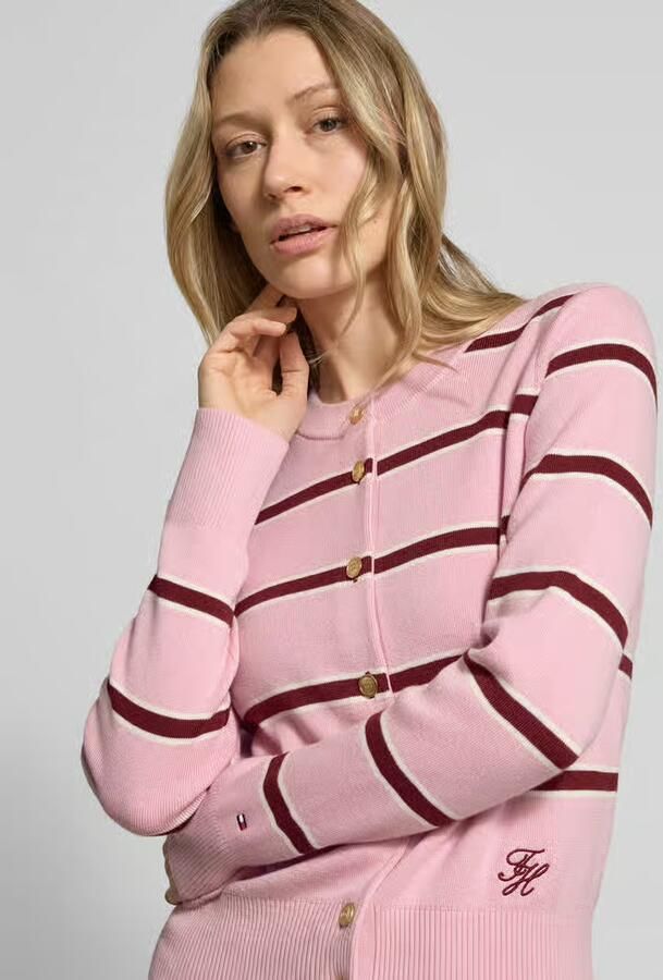 Tommy Hilfiger Regular fit gebreid jack van puur katoen