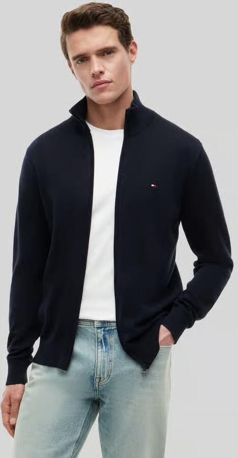Tommy Hilfiger Gebreid jack met logostitching model 'ESSENTIAL' - Foto 8