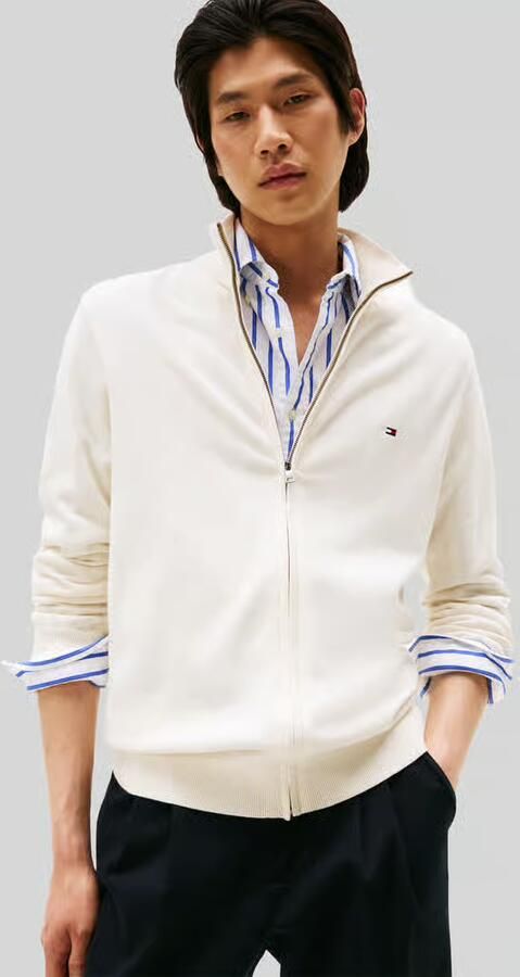 Tommy Hilfiger regular fit gebreid jack van puur katoen - Foto 4