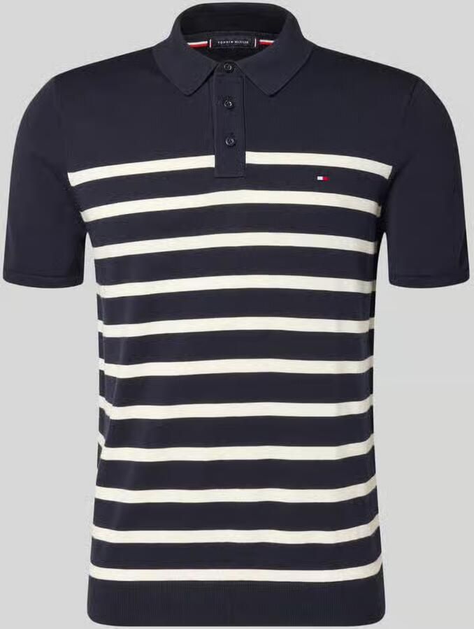 Tommy Hilfiger regular fit gebreid poloshirt van puur katoen