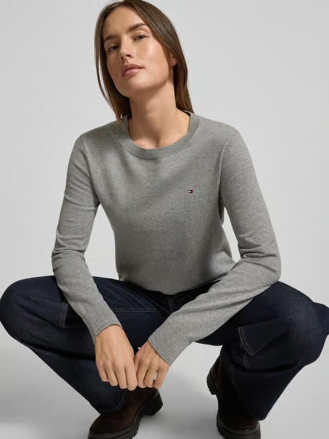 Tommy Hilfiger Regular fit gebreide pullover van katoenmix - Foto 2