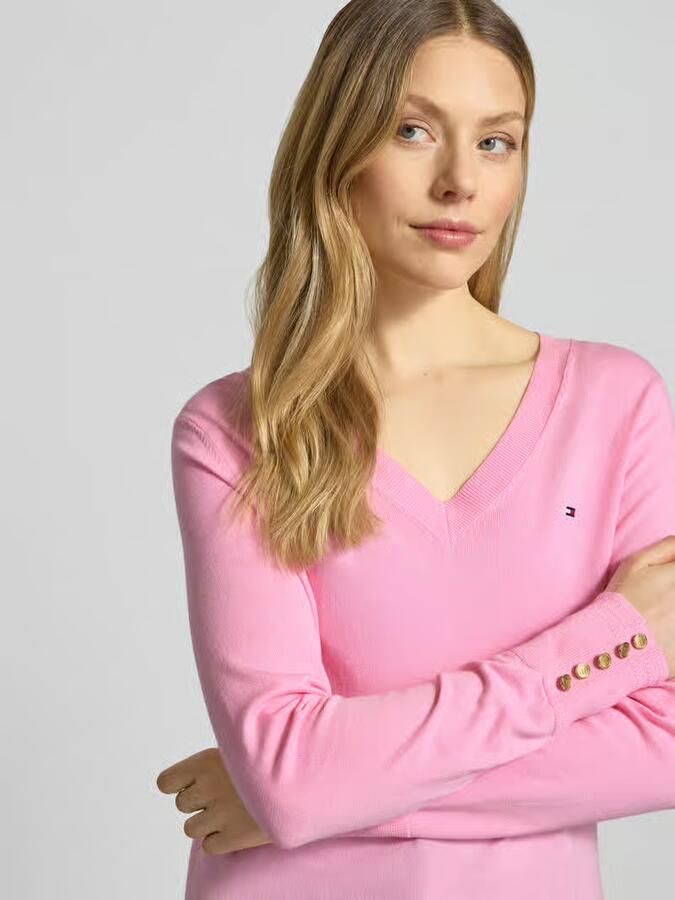 Tommy Hilfiger regular fit gebreide pullover van katoenmix