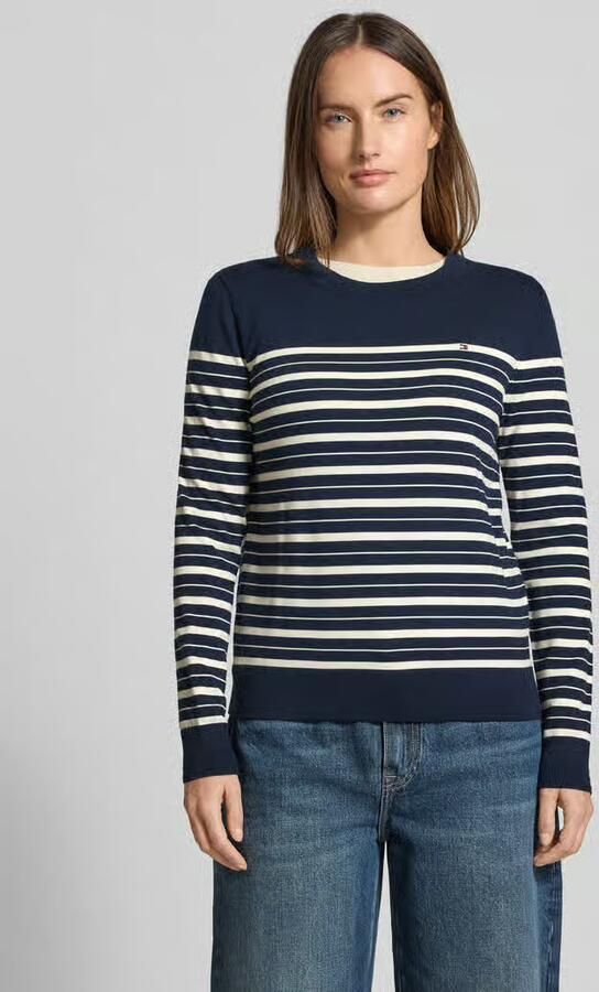 Tommy Hilfiger Regular fit gebreide pullover van katoenmix - Foto 4